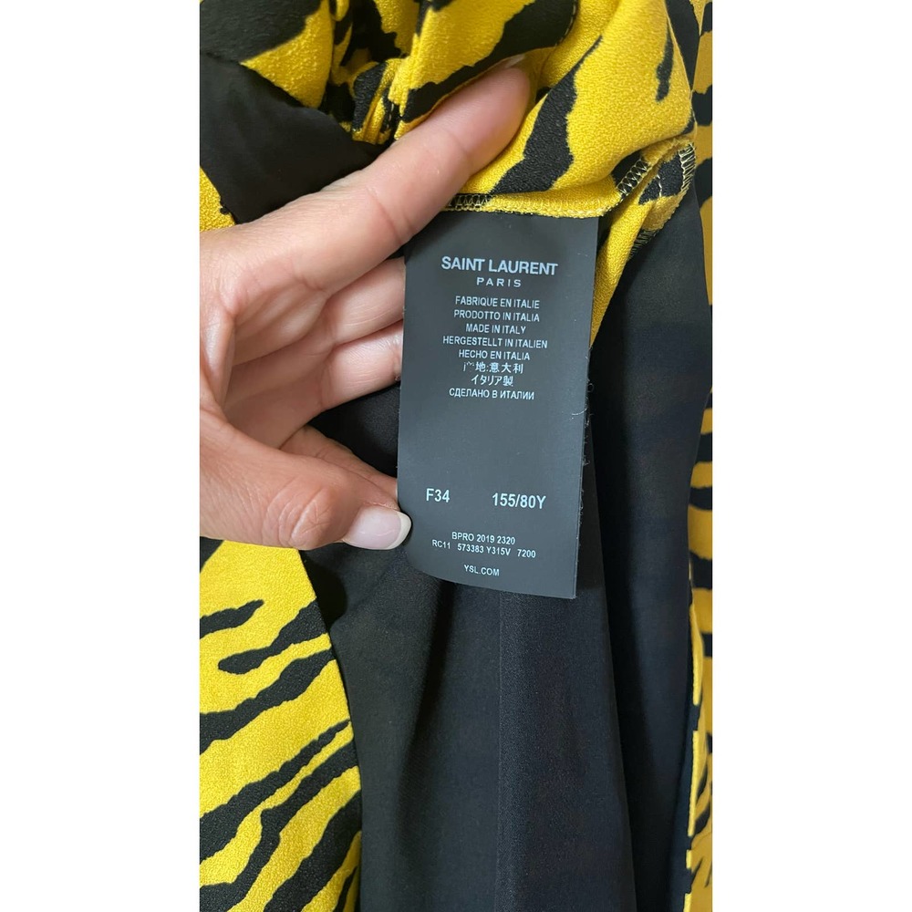 Saint Laurent Tiger Crepe Dress - Picture 9 of 15